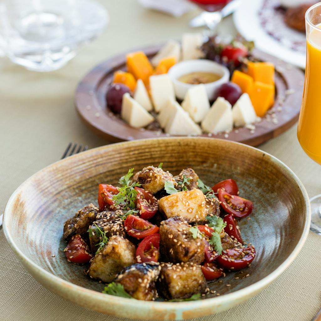 Delicious Food on Ceramic Bowl